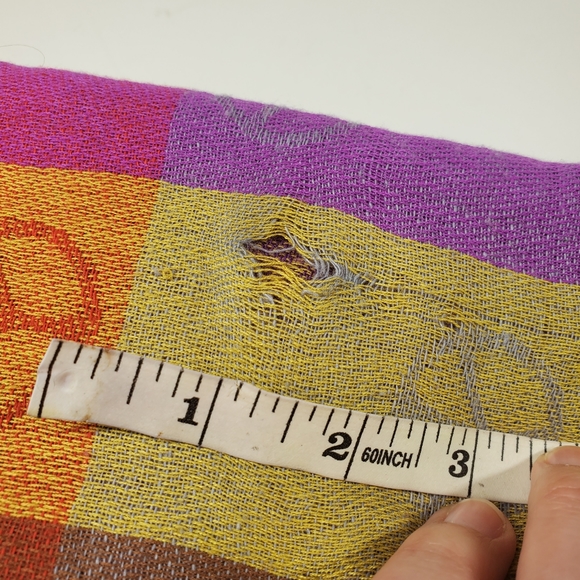 Peace Checkered Colorful Pashmina Scarf - Picture 13 of 14